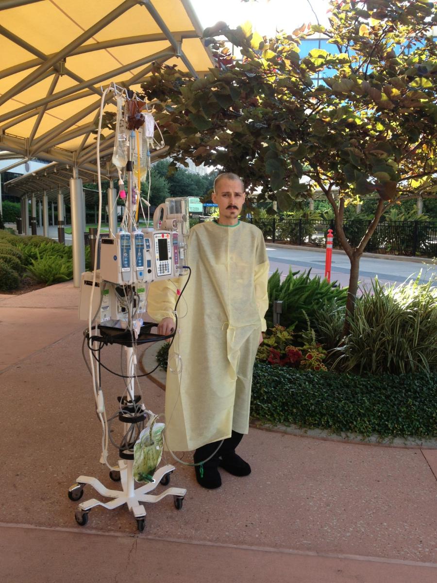 Joey in front of MD Anderson